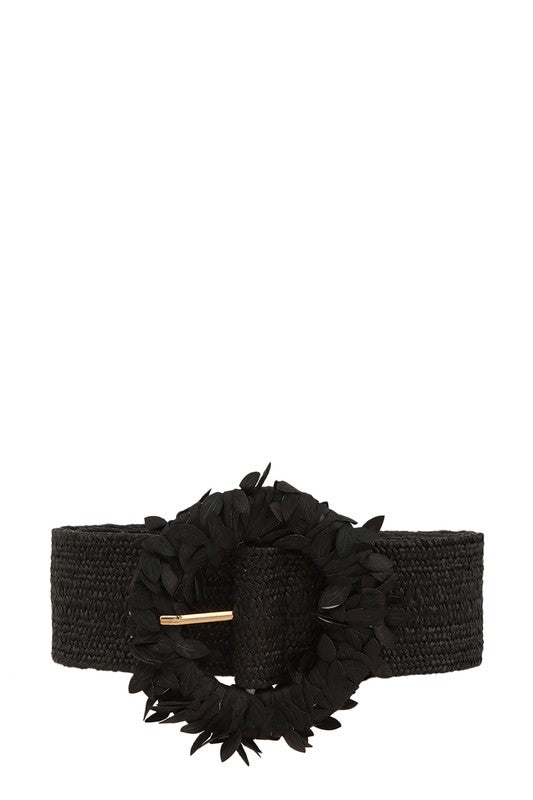 Circle Flower Buckle Elastic Belt