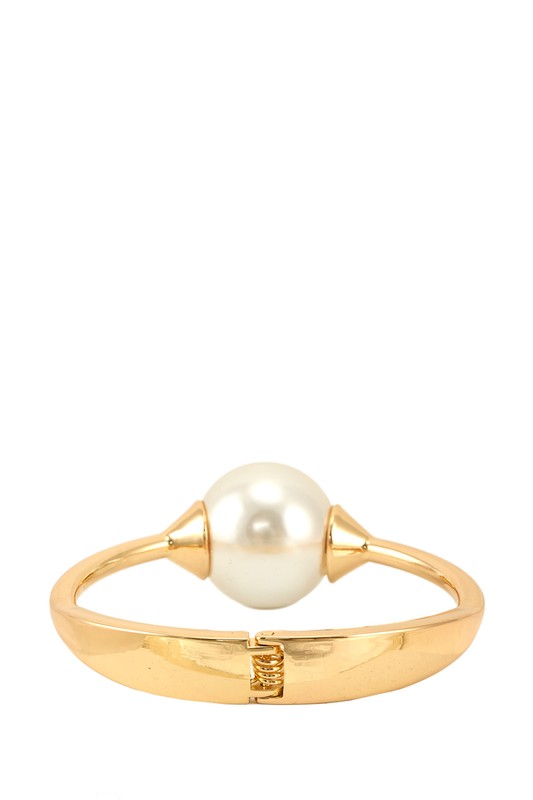 Pearl Ball Accent Hinge Bracelet