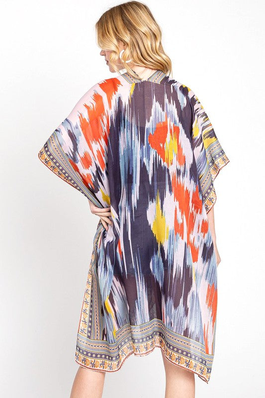 Mix Print Light Weight Kimono Cardigan