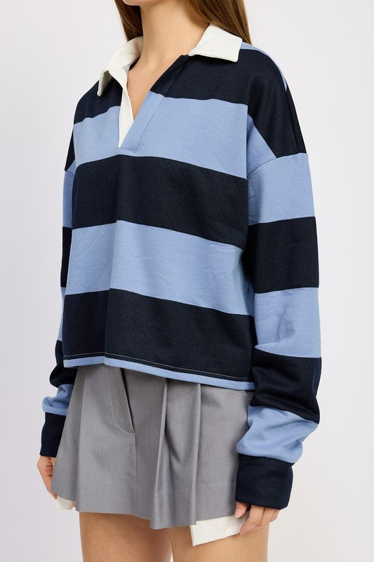 OVERSIZED RUGBY STRIPE POLO