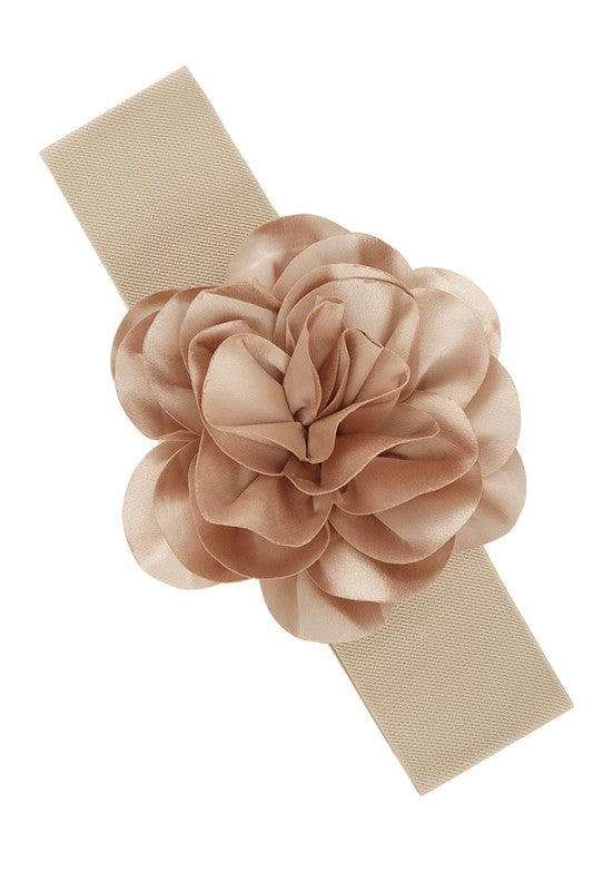 Chiffon Flower Charm Elastic Belt