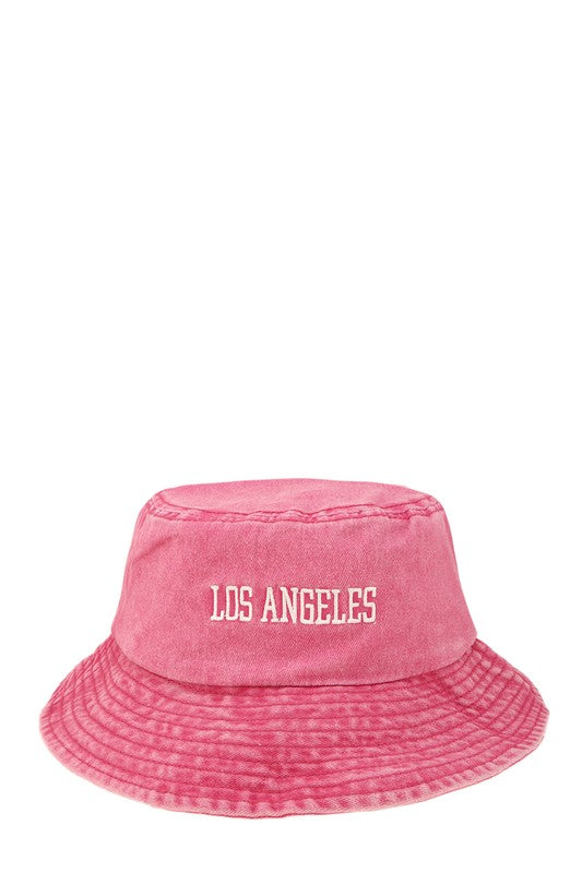 LOS ANGELES Embroidery Pigment Bucket Hat