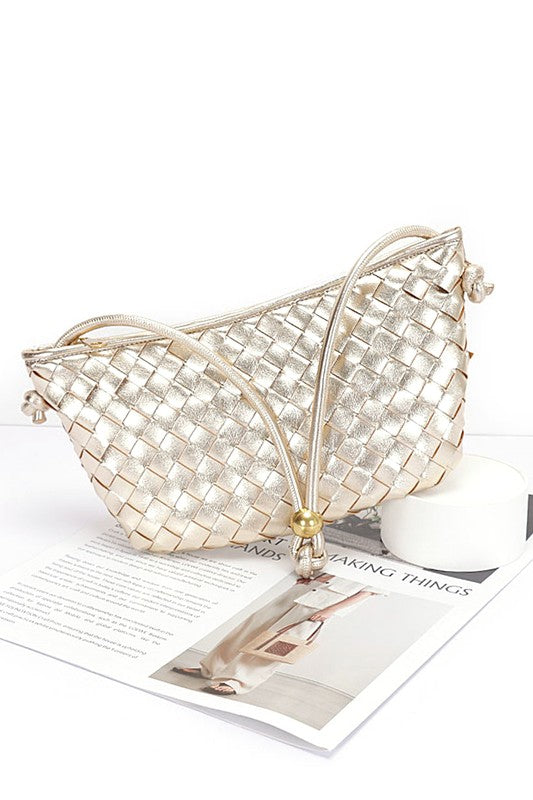 Weaved Faux Leather Easy Shoulder Bag