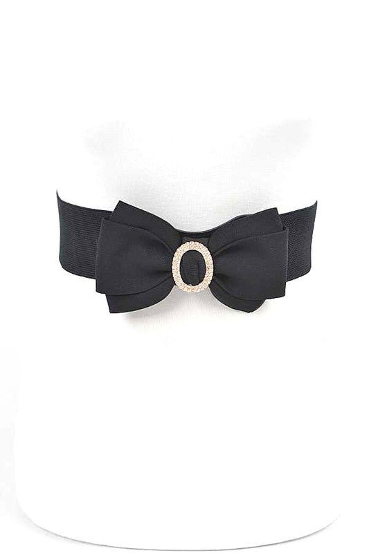 Crystal Accent Bow Tie Stretch Belt