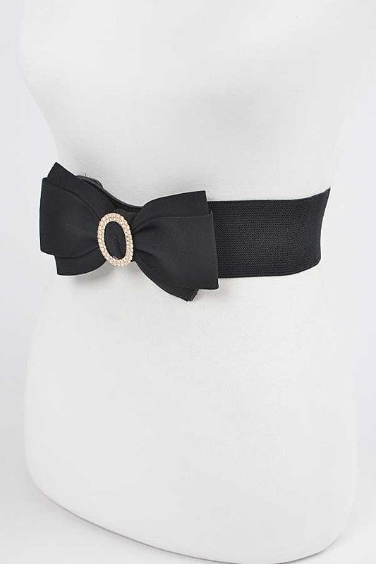 Crystal Accent Bow Tie Stretch Belt