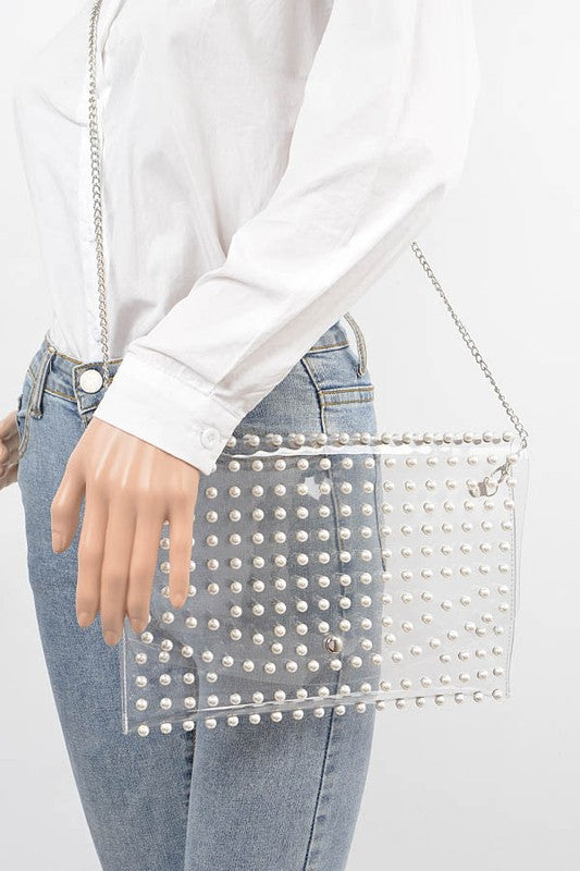 Pearl Studs Convertible Envelope Stadium Bag