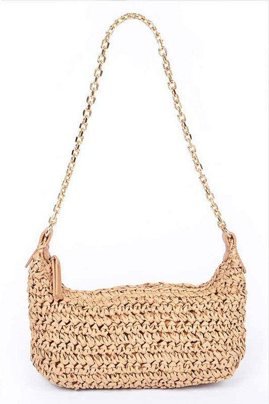 Faux Straw Fashion Shoulder Bag