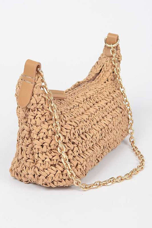 Faux Straw Fashion Shoulder Bag