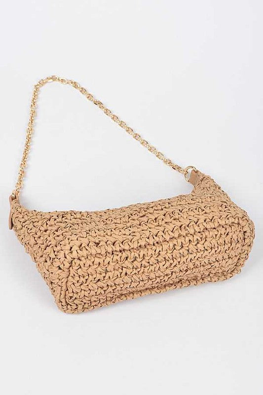 Faux Straw Fashion Shoulder Bag