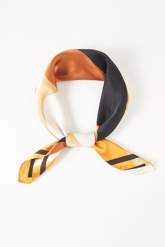 Abstract Printed Silky Square Scarf