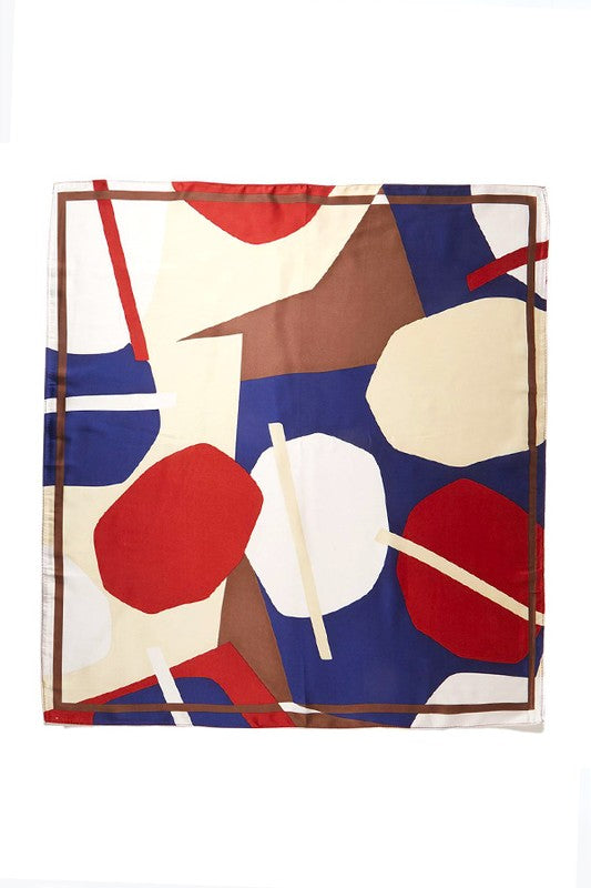 Abstract Printed Silky Square Scarf