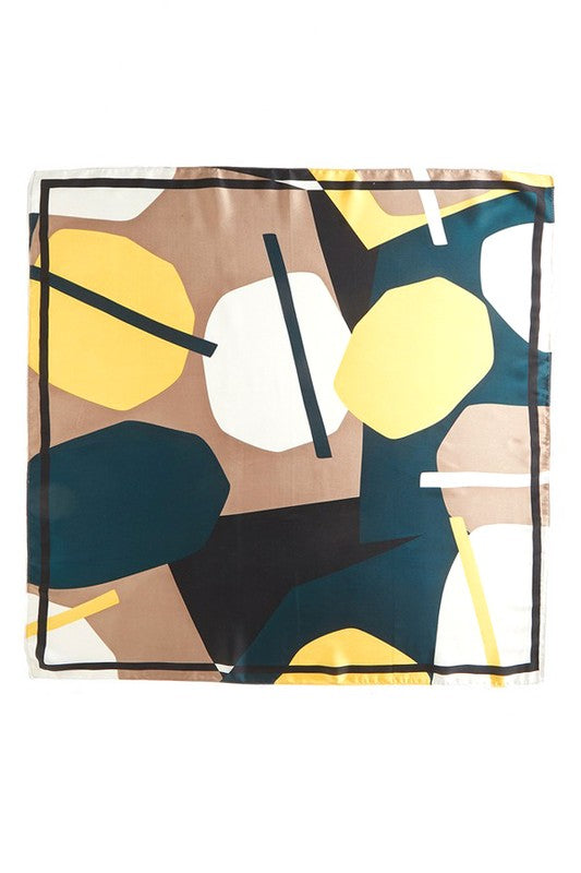 Abstract Printed Silky Square Scarf