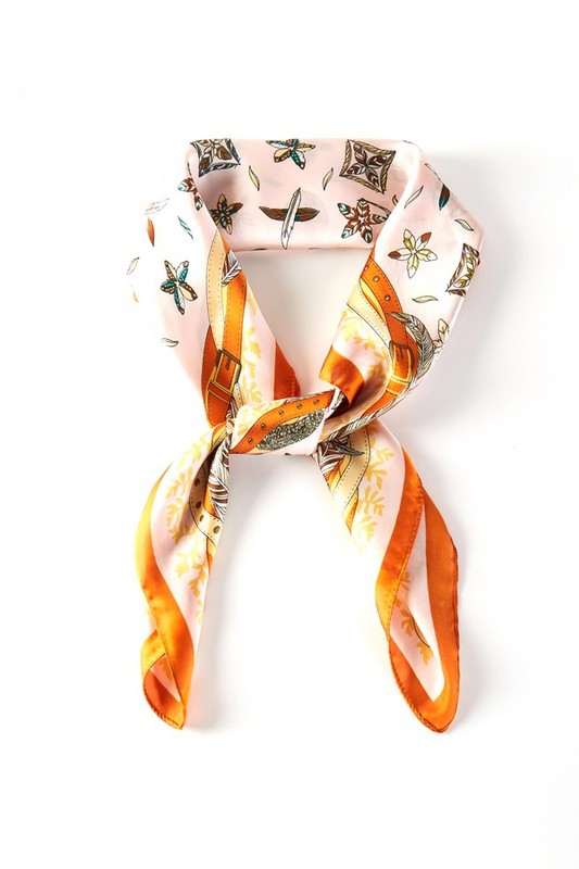 Mix Flower Printed Silky Square Scarf