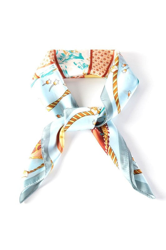 Hot Air Balloon Printed Silky Square Scarf