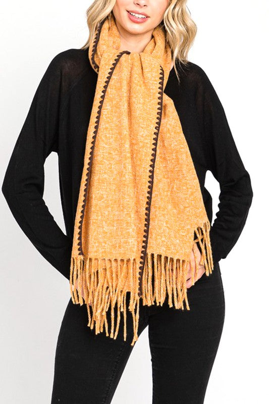 Contrast Stitch Oversize Winter Scarf