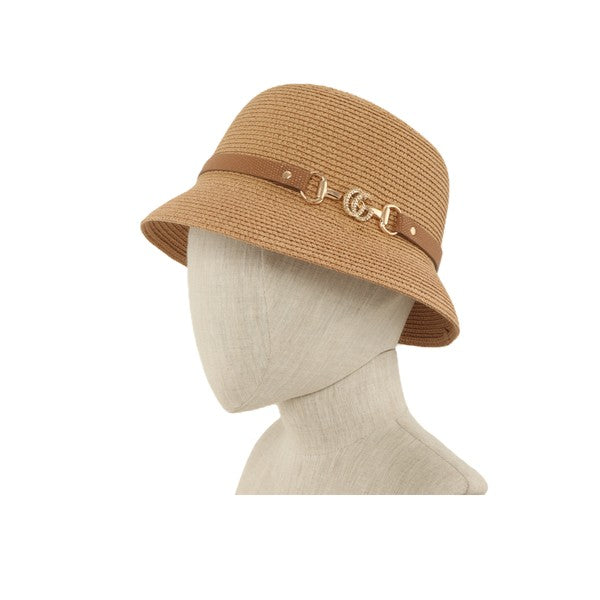 Straw Fashion Hat With GC Buckle