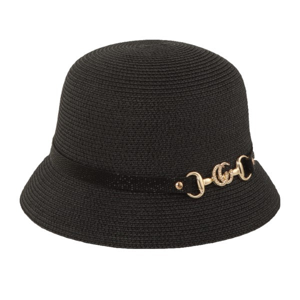 Straw Fashion Hat With GC Buckle