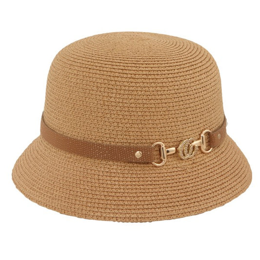 Straw Fashion Hat With GC Buckle