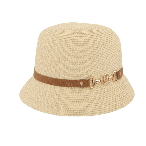 Straw Fashion Hat With GC Buckle