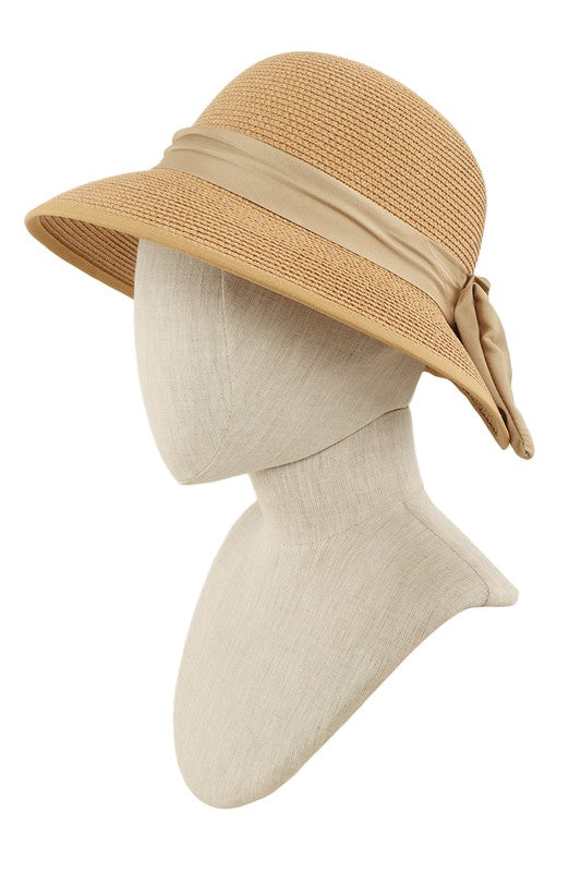 Straw Fashion Hat With Ribbon Accent