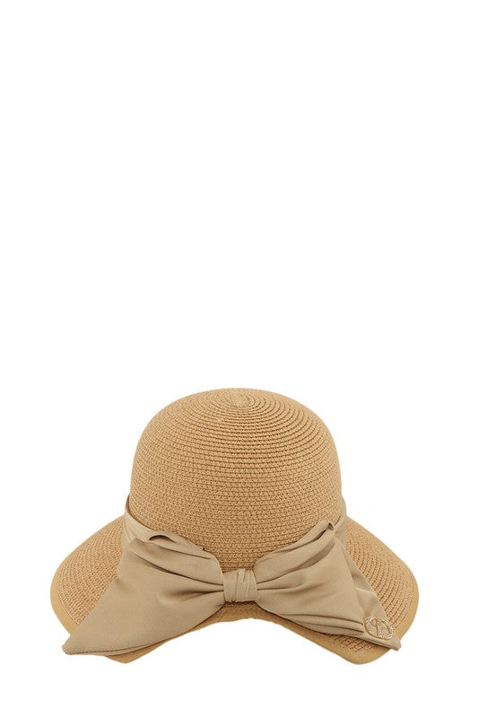 Straw Fashion Hat With Ribbon Accent