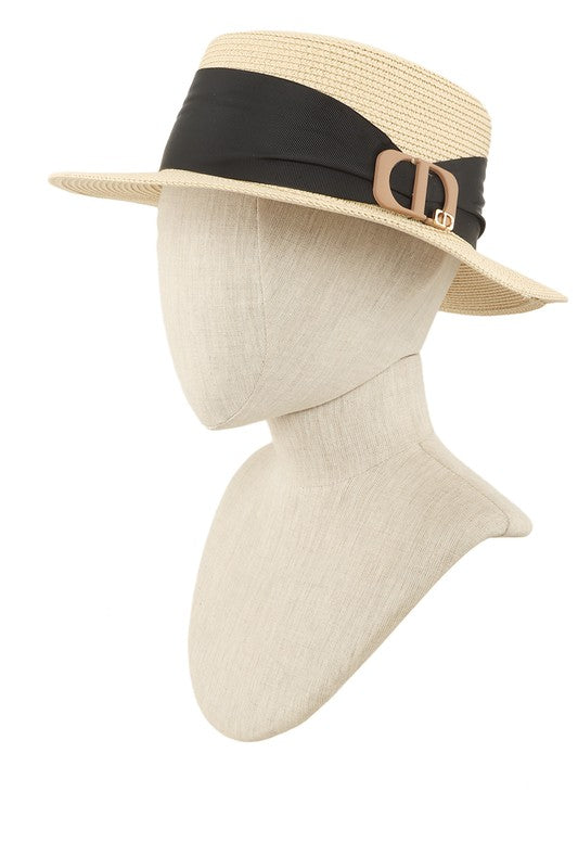 Straw Fashion Hat With CD Accent