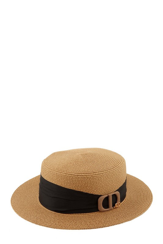 Straw Fashion Hat With CD Accent