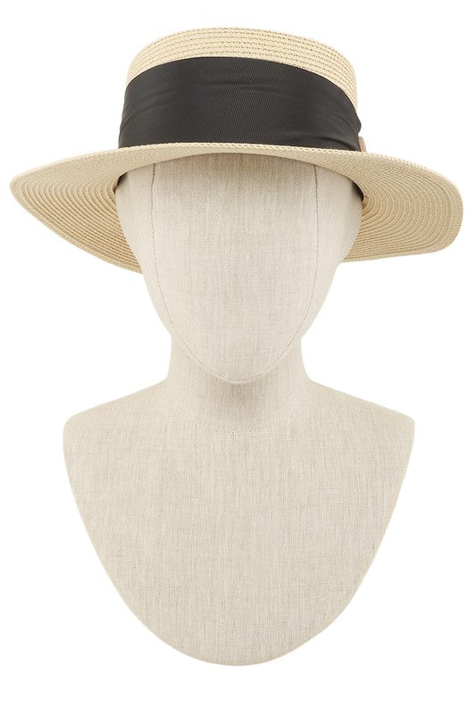 Straw Fashion Hat With CD Accent