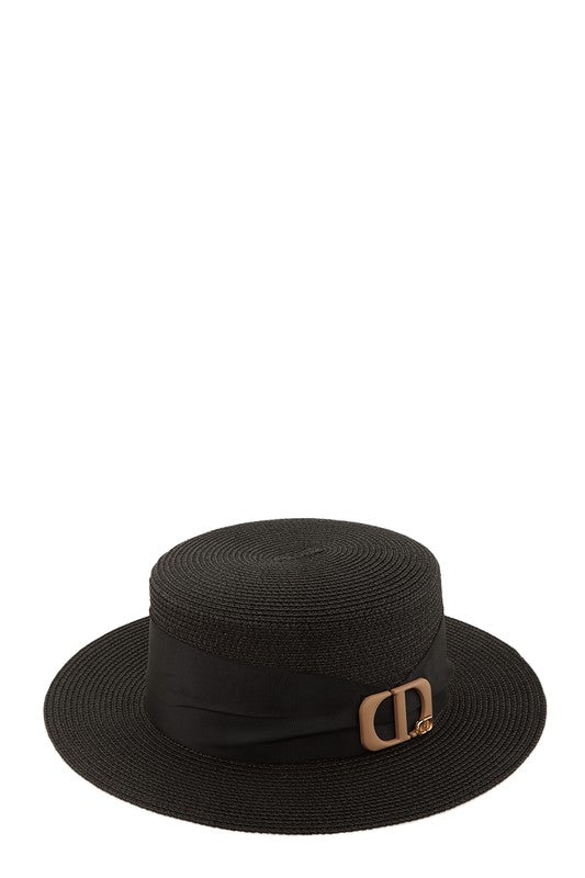 Straw Fashion Hat With CD Accent