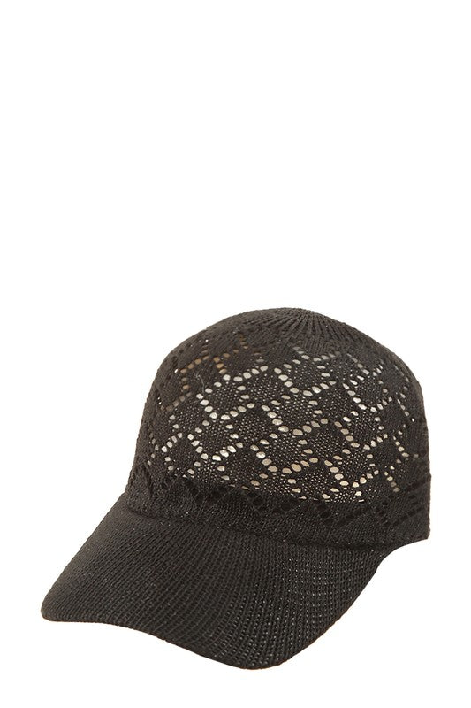 Diamond Pattern Hollow Vented Baseball Cap