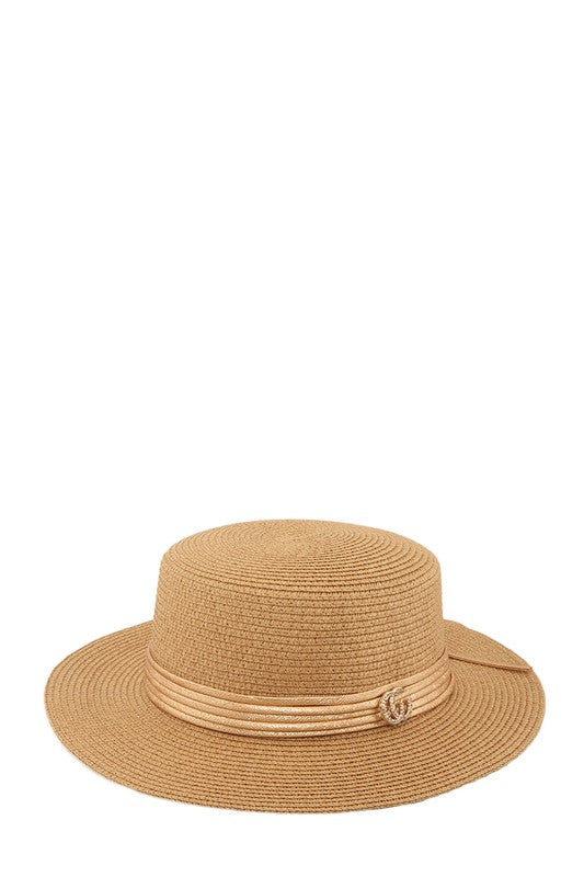 Straw Fashion Hat With CG Knot Accent