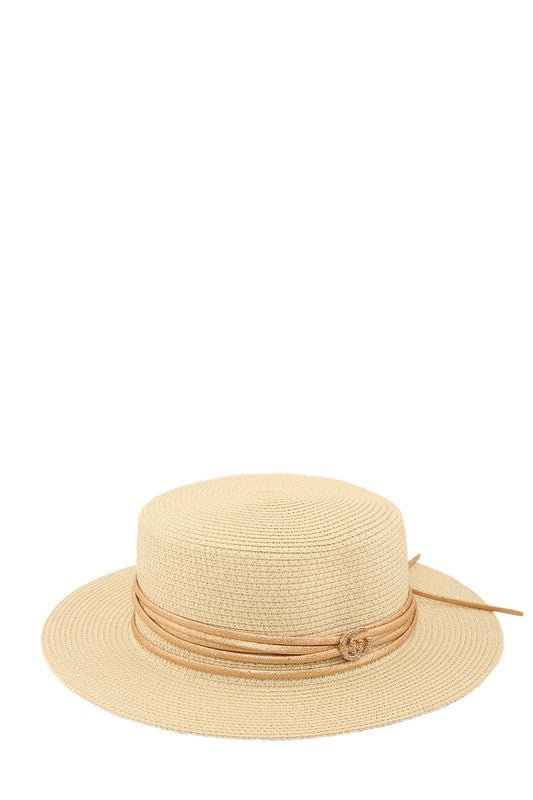 Straw Fashion Hat With CG Knot Accent