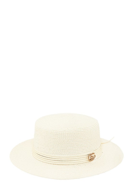 Straw Fashion Hat With CG Knot Accent