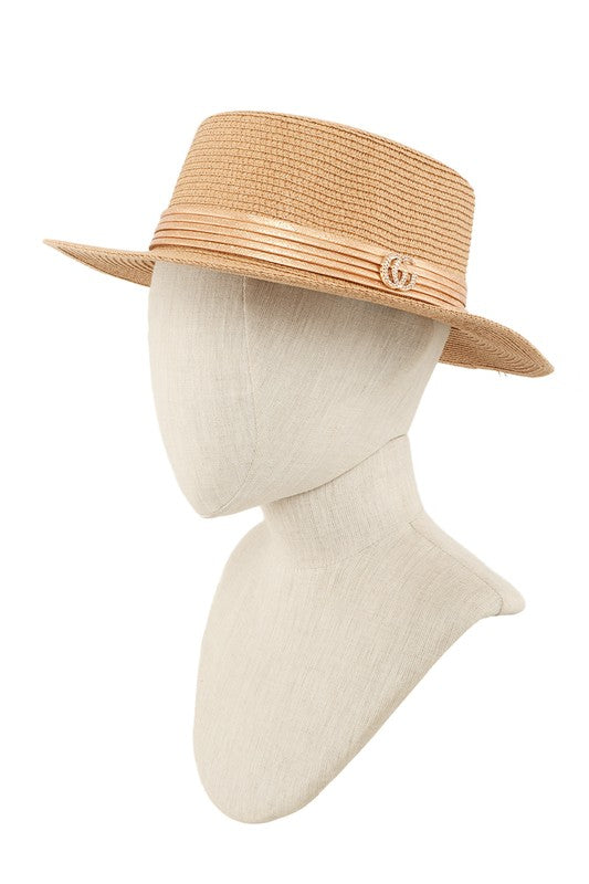 Straw Fashion Hat With CG Knot Accent