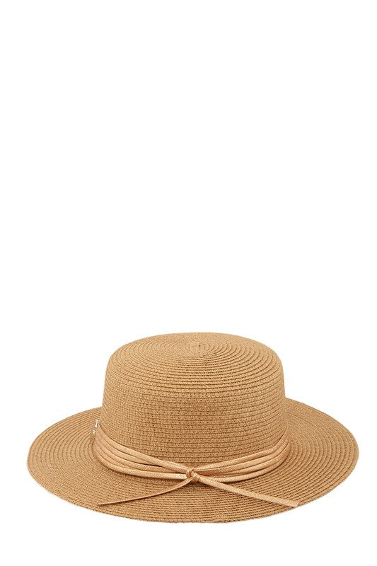 Straw Fashion Hat With CG Knot Accent