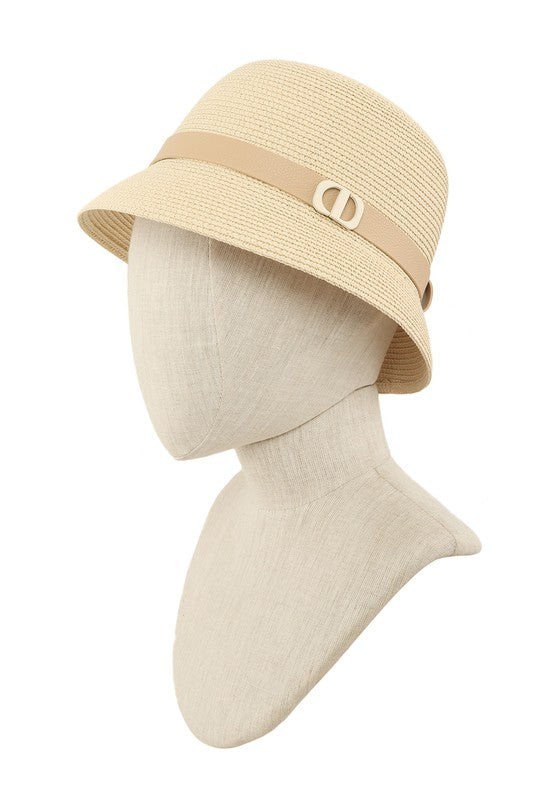 Straw Fashion Hat with Lock Accent