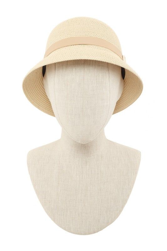 Straw Fashion Hat with Lock Accent