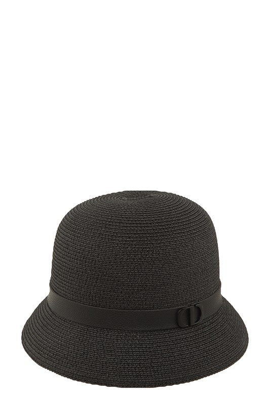 Straw Fashion Hat with Lock Accent