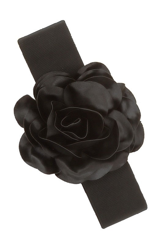 Chiffon Big Flower Charm Elastic Belt