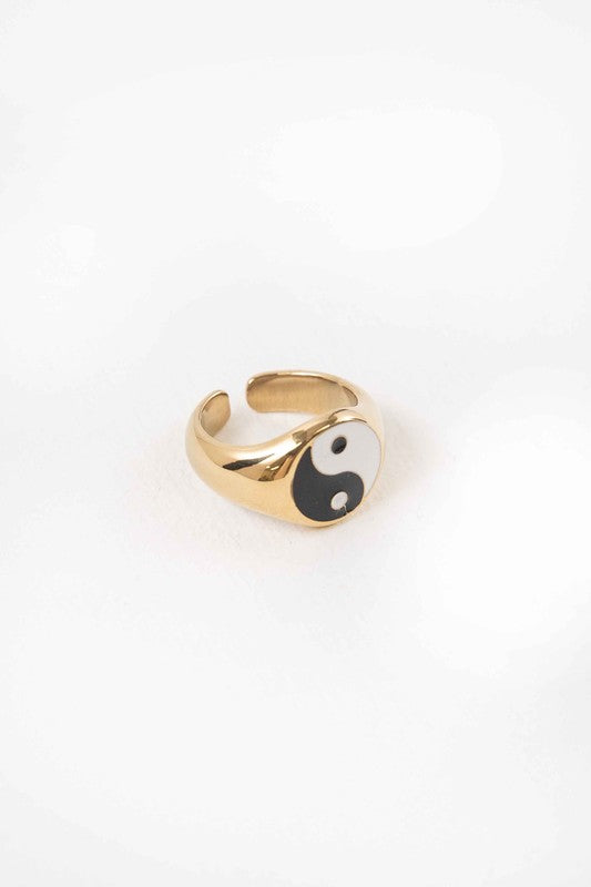 Yin and Yang Adjustable Ring