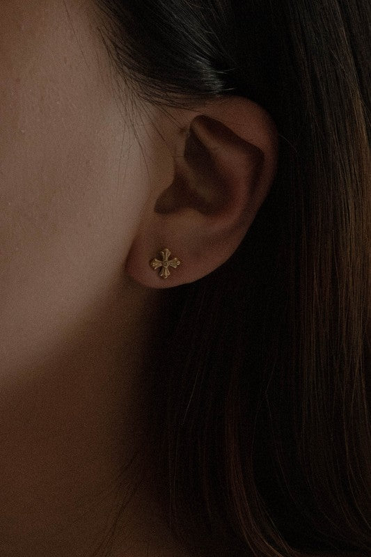 Small Cross Stud Earrings