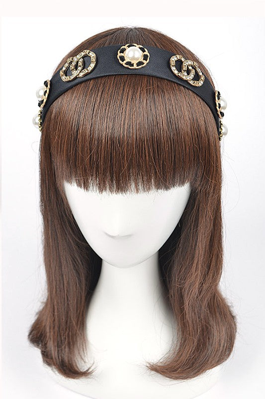 Bejeweled Crystal And Pearl Iconic Headband