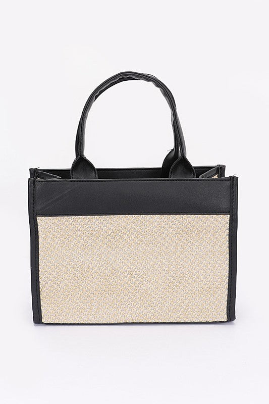 Faux Straw Fashion Tote Bag