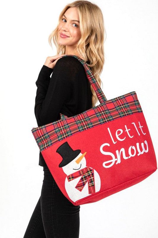 Snowman Christmas Oversize Tote