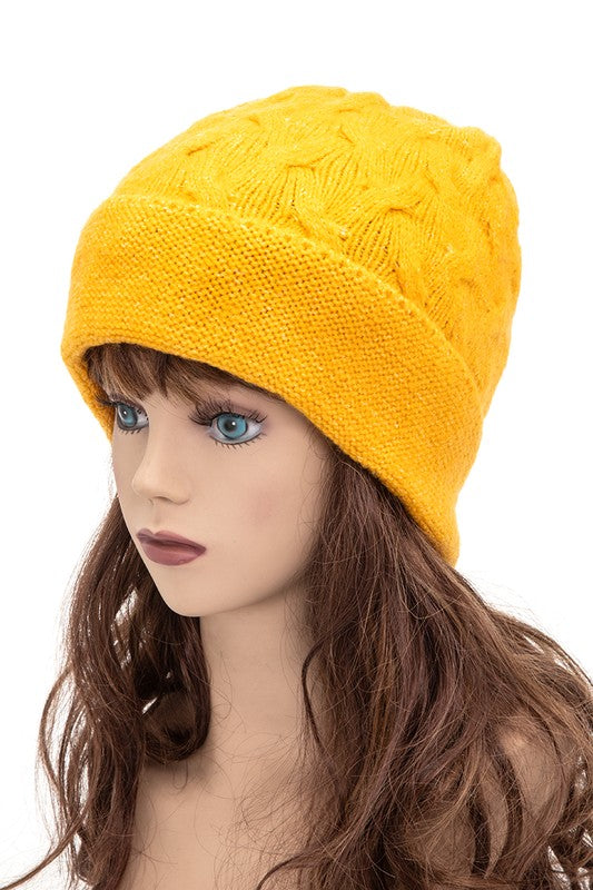 Wool Blend Slouchy Fit Cuffed Beanie