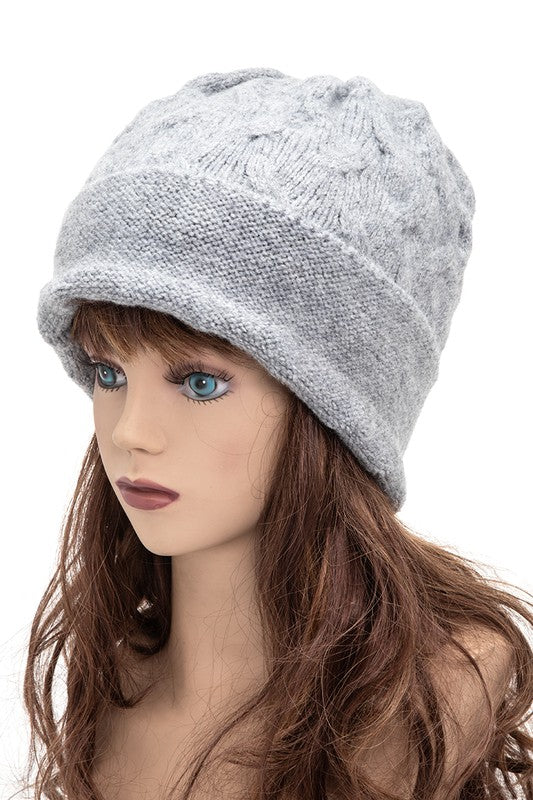 Wool Blend Slouchy Fit Cuffed Beanie