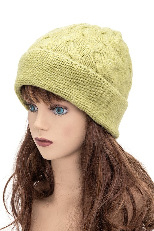 Wool Blend Slouchy Fit Cuffed Beanie