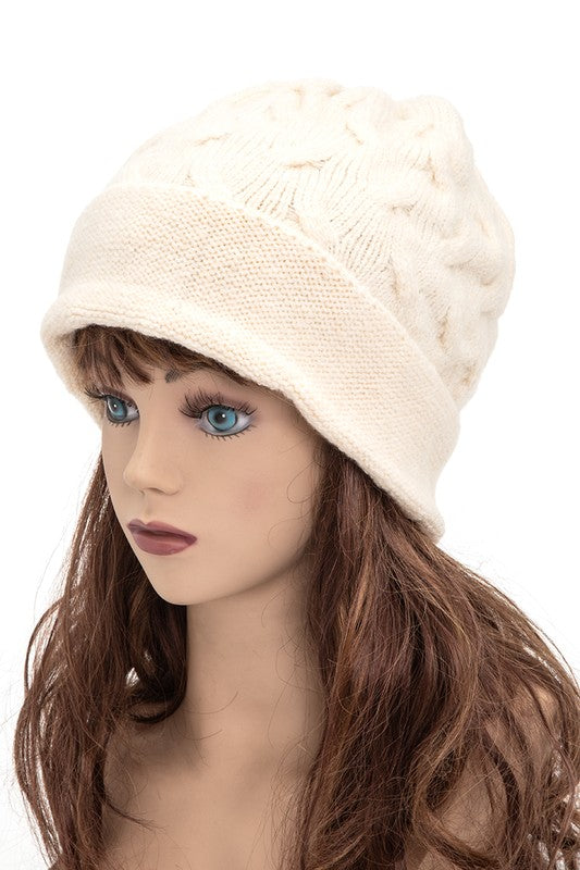 Wool Blend Slouchy Fit Cuffed Beanie