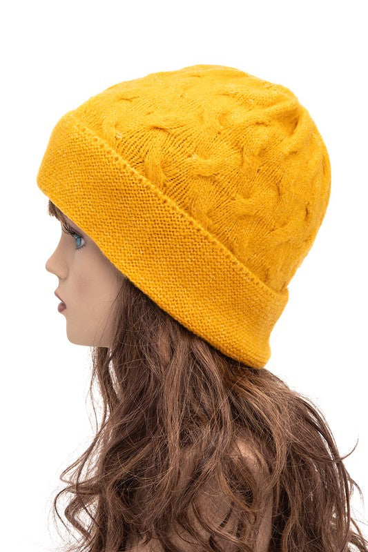 Wool Blend Slouchy Fit Cuffed Beanie