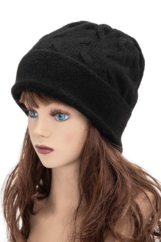 Wool Blend Slouchy Fit Cuffed Beanie